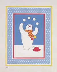 Jonglierender Schneemann